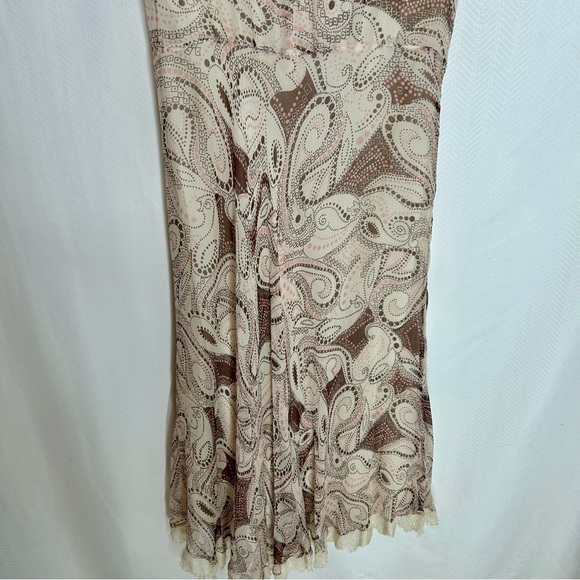 Luciano Dante silk midi dress 12 Y2K short sleeve summer casual babydoll cream - Picture 8 of 8